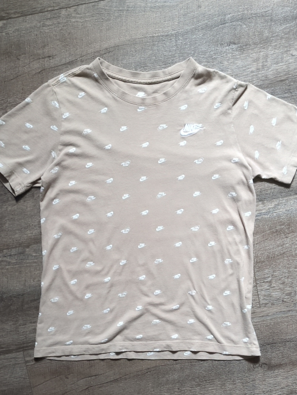 Nike Kids' Tan Allover Logo T-Shirt